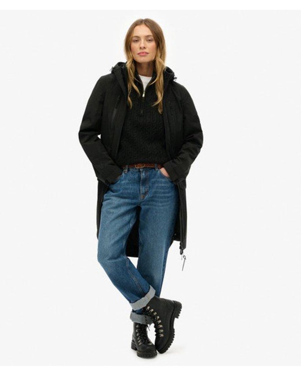 Superdry Black & Co Hooded Long Shell Parka