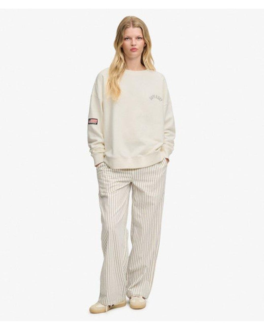 Superdry White & Co Athletic Essentials Printed Crew Sweatshirt