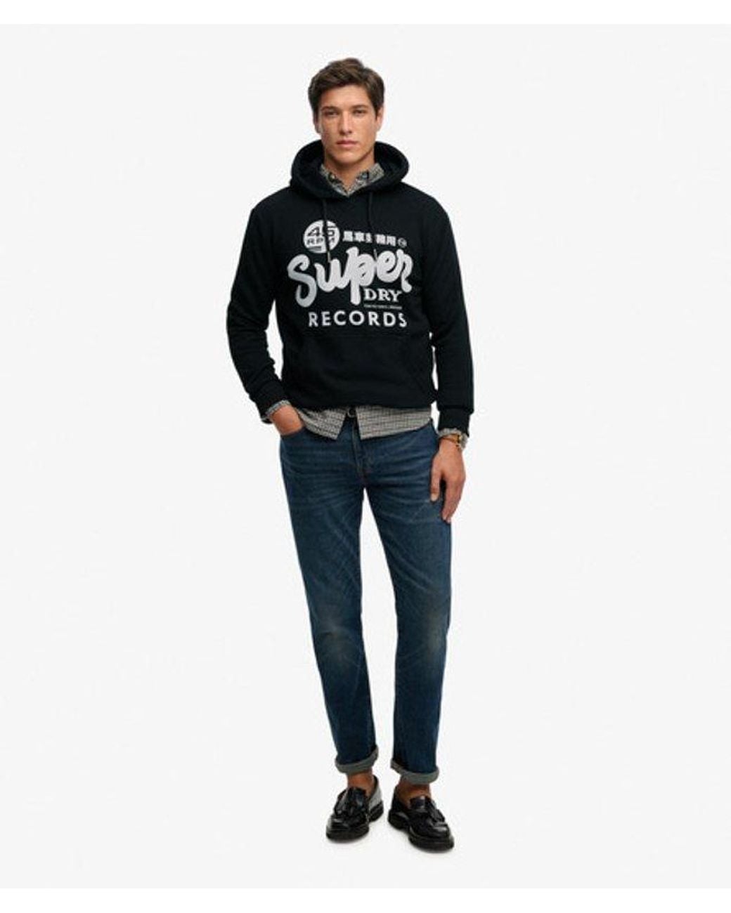 Superdry Black & Co Records Hoodie for men