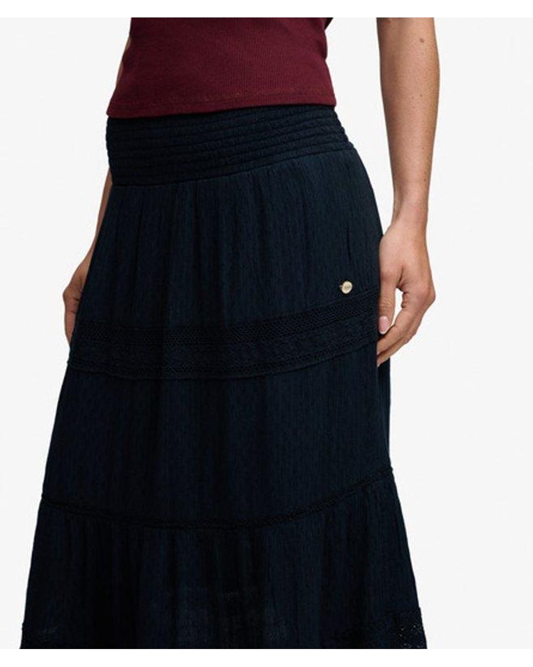 Superdry Ibiza Maxi Rok in het Blue