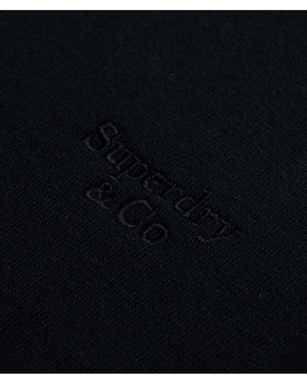 Superdry Black & Co Essential Serif Logo Half Zip Sweatshirt for men