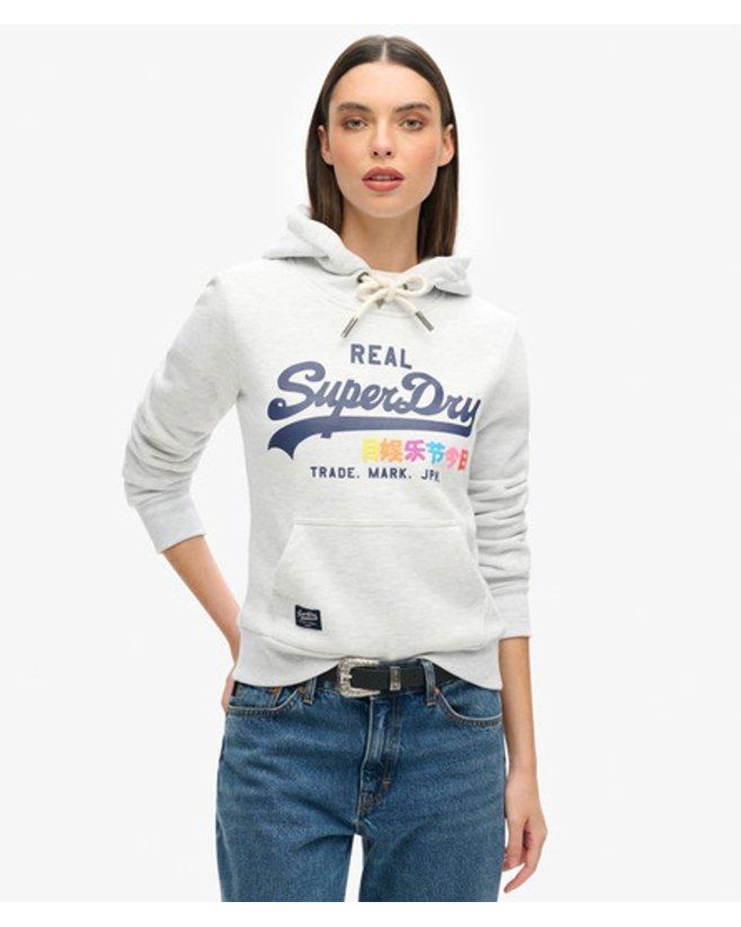 Superdry White & Co Vintage Logo Pop Hoodie