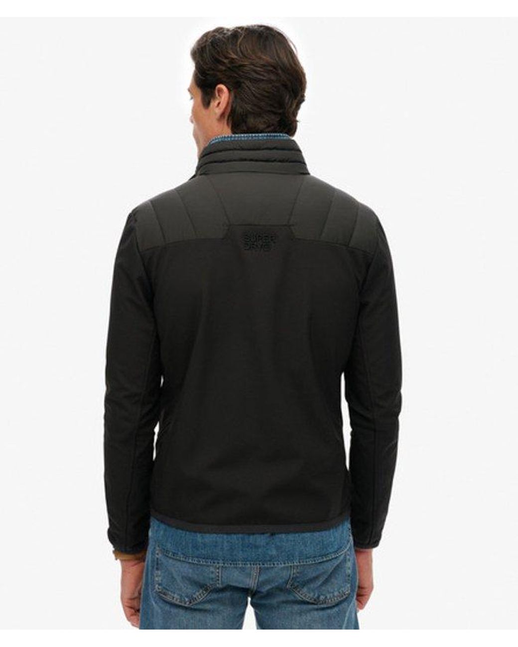 Superdry Black Storm Popper Softshell Jacket for men