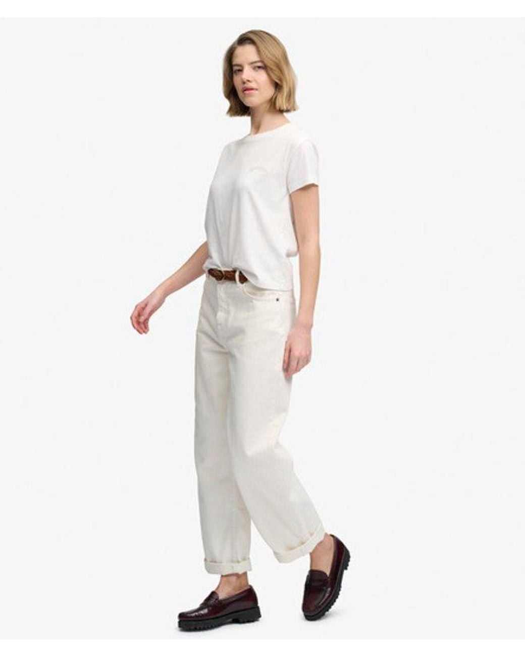 Superdry White & Co Organic Cotton High Rise Wide Leg Jeans