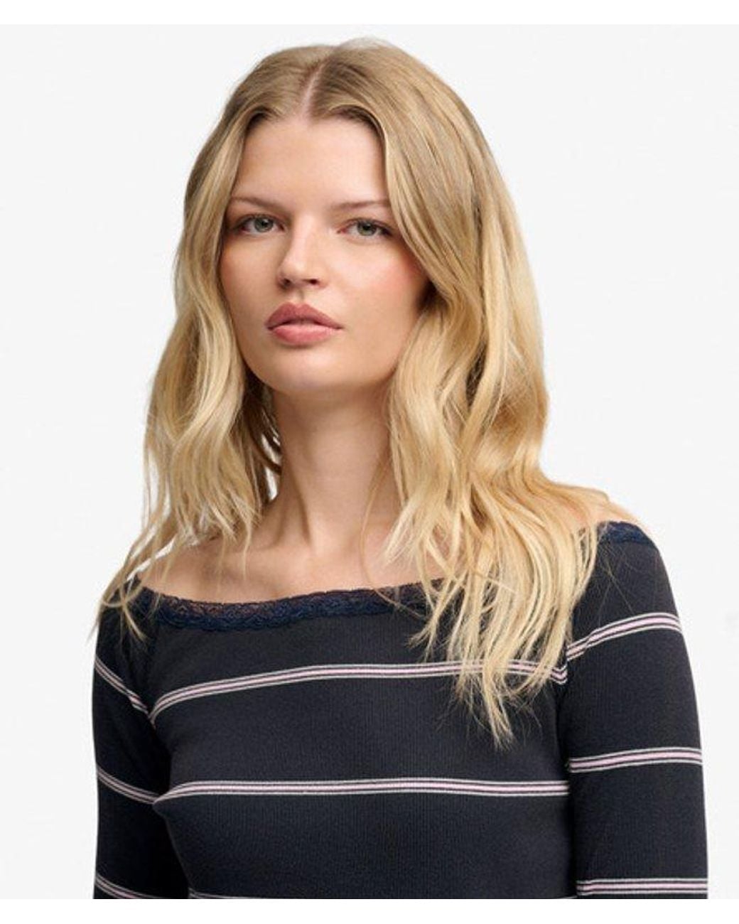 Superdry Blue & Co Athletic Essentials Lace Long Sleeve Top