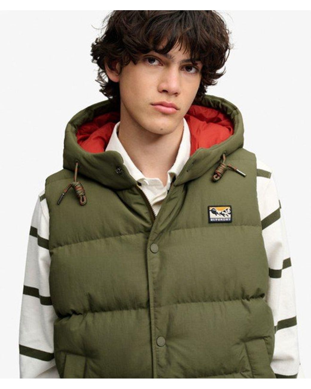 Superdry Green Hood Short Everest Gilet for men