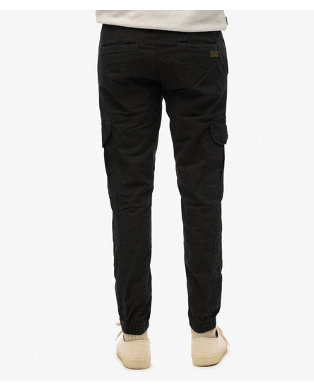 Superdry Black Para Cargo Slim Pants for men