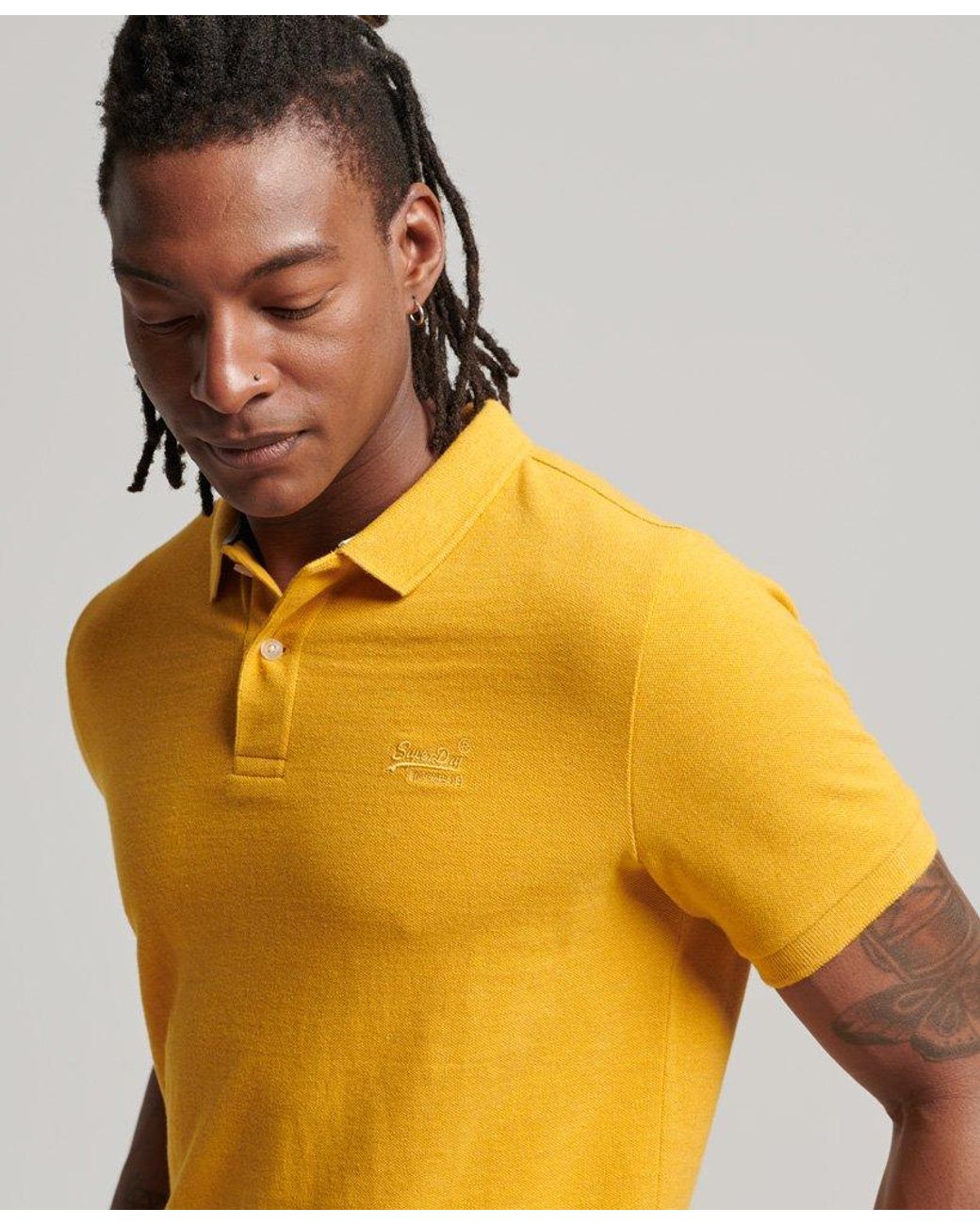 Superdry Classic Pique Polo Shirt Yellow / Turmeric Marl in Orange for Men  | Lyst UK