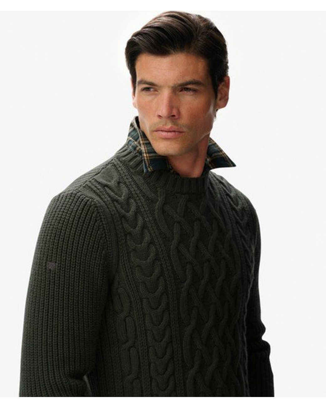 Superdry Black & Co Jacob Cable Knit Jumper for men