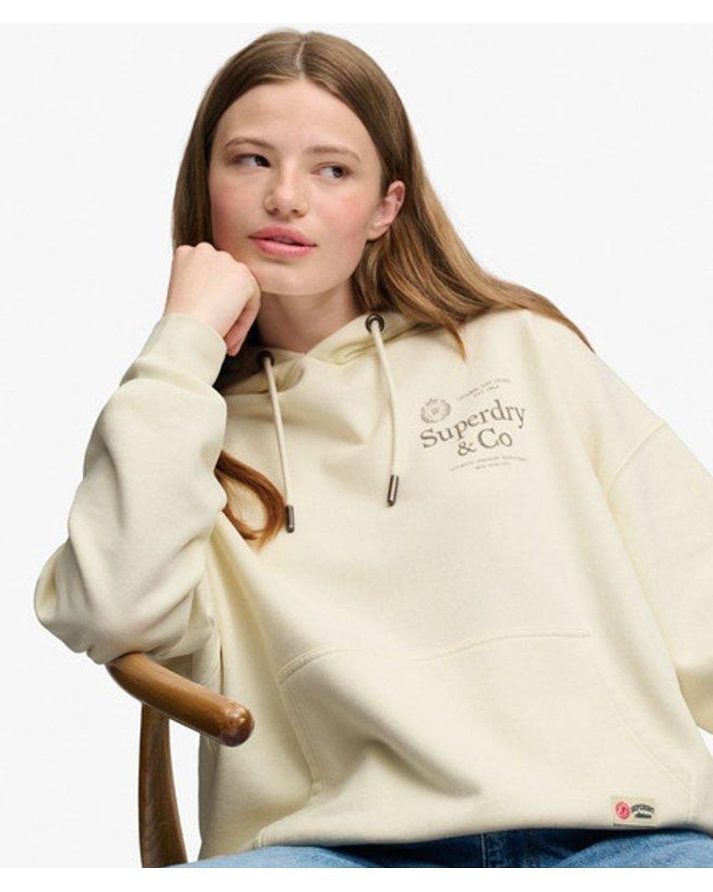 Superdry Natural & Co Luxe Casual Relaxed Hoodie