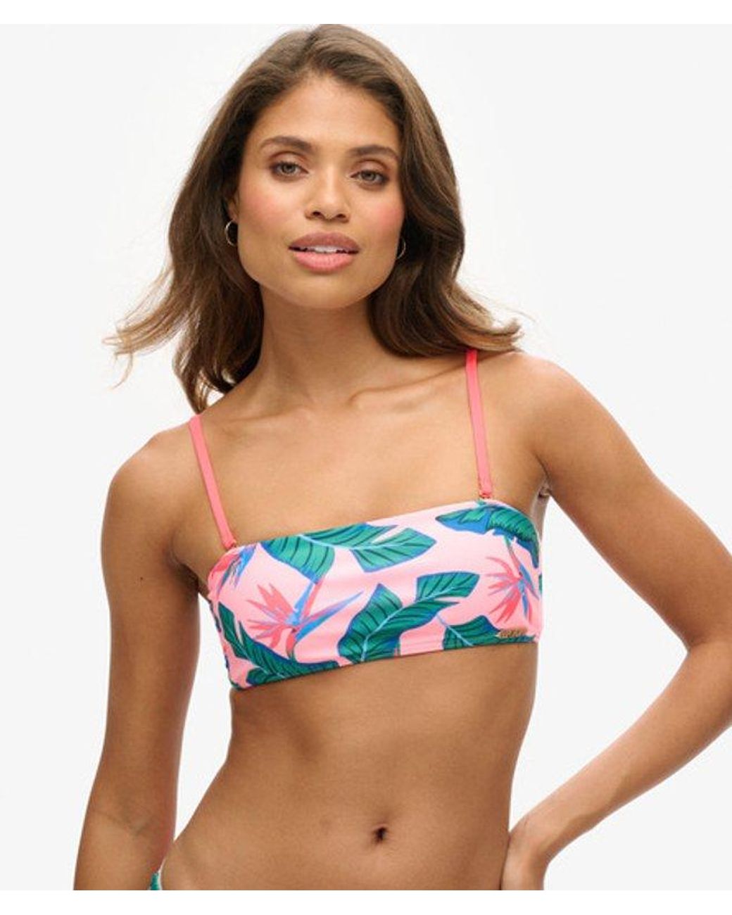 Superdry Pink & Co Tropical Bandeau Bikini Top