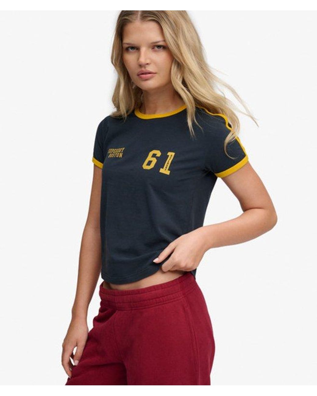 Superdry Red & Co Athletic Essentials Stripe T-shirt