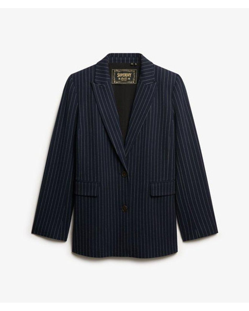 Superdry Blue & Co Pinstripe Boyfriend Blazer
