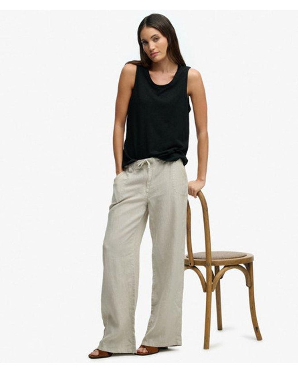 Superdry Natural & Co Linen Low Rise Pants