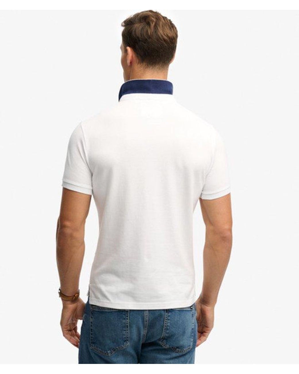 Superdry White & Co Pique Monogram Polo Shirt for men