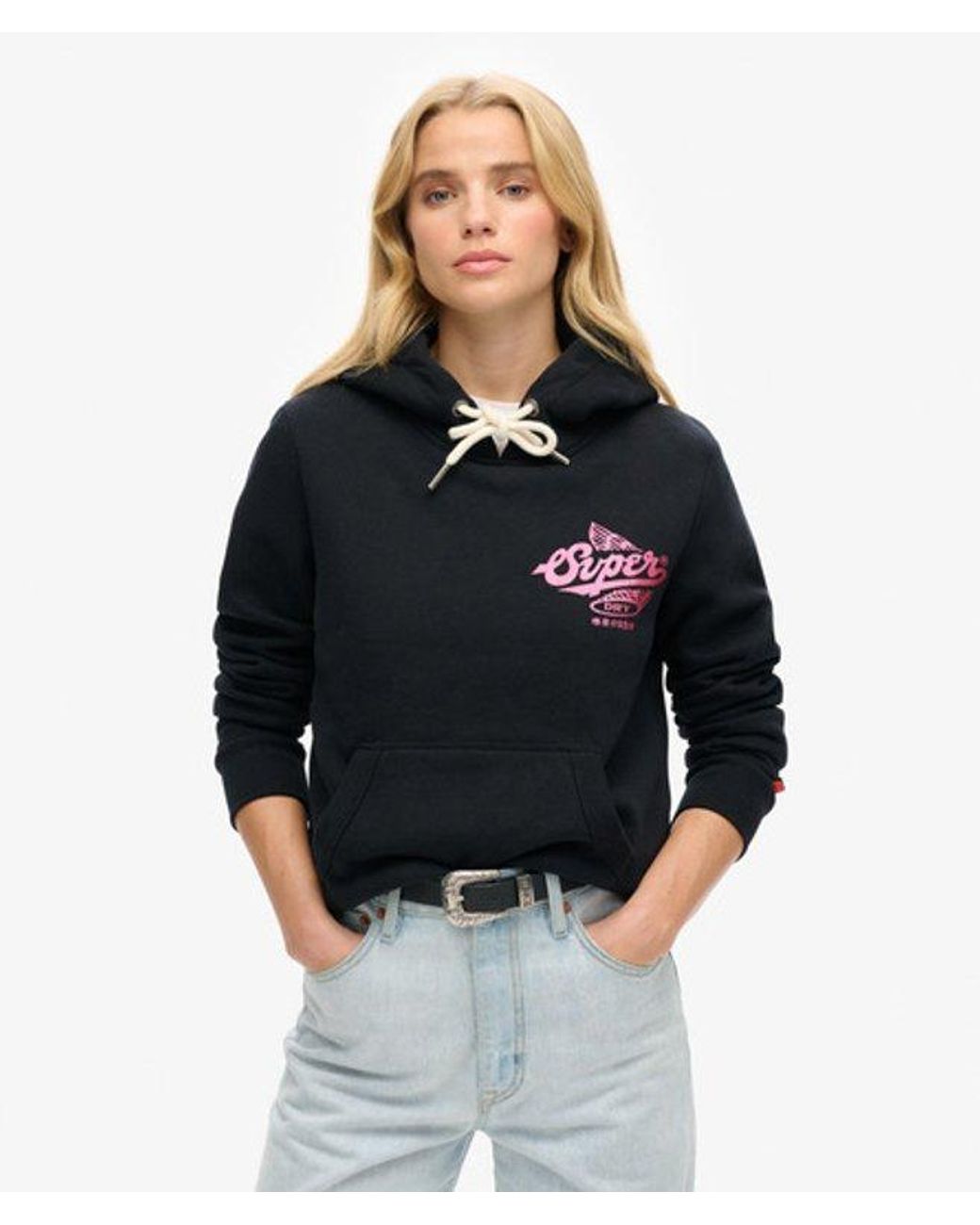 Superdry Black & Co Athletic Metallic Hoodie