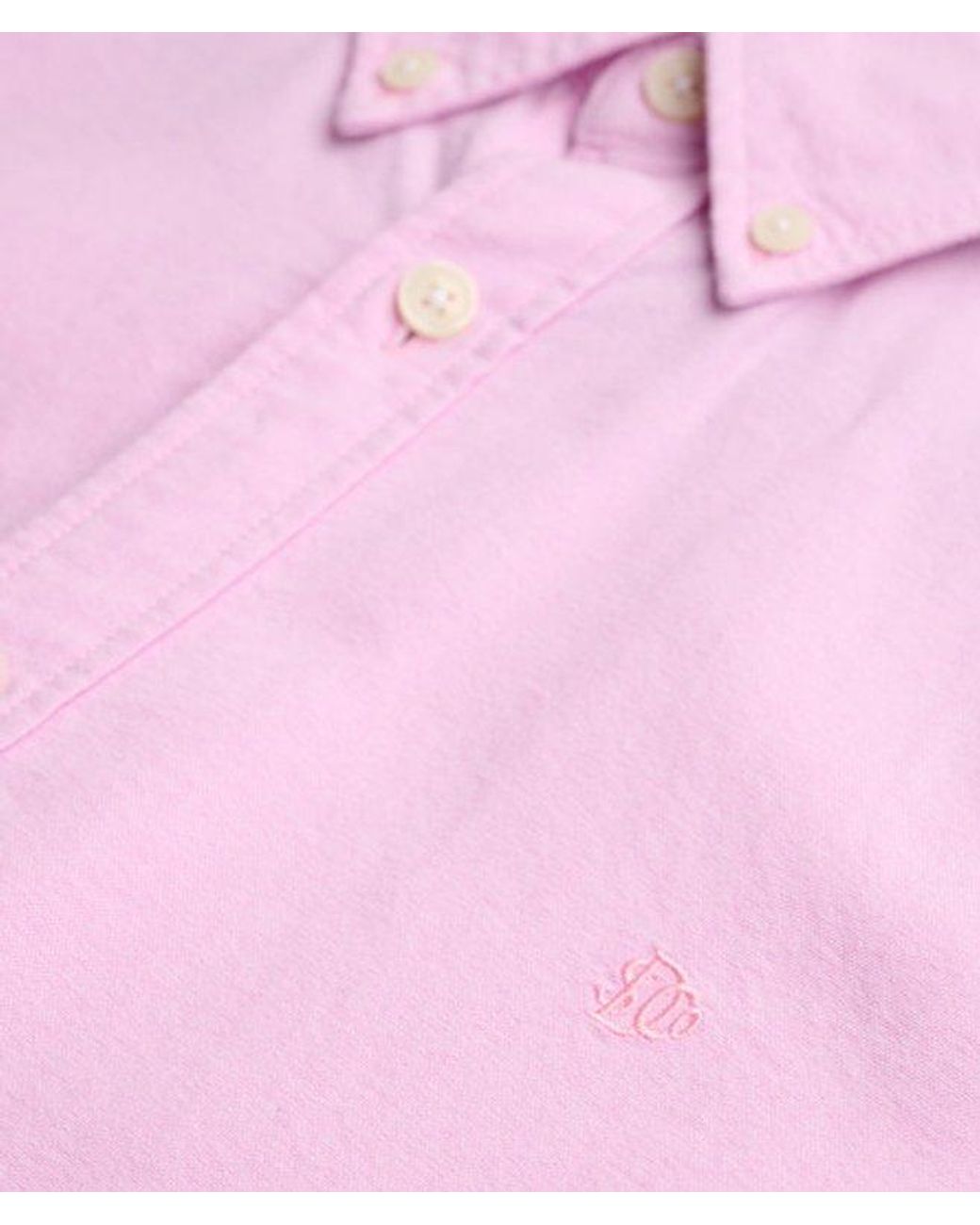 Superdry Pink & Co Preppy Oxford Long Sleeve Shirt for men