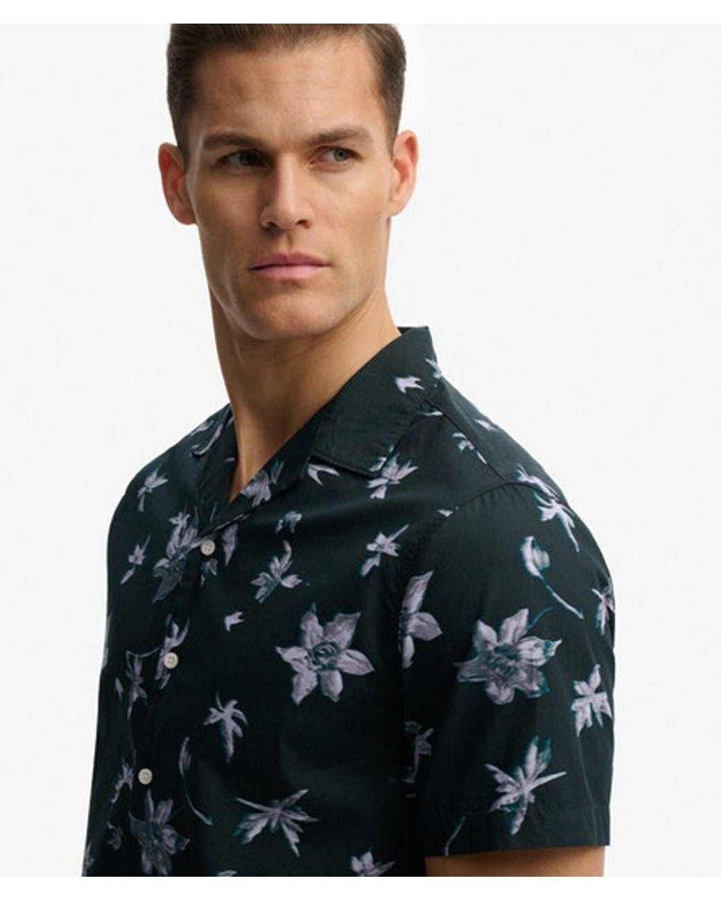 Superdry Black & Co Cabana Print Short Sleeve Shirt for men
