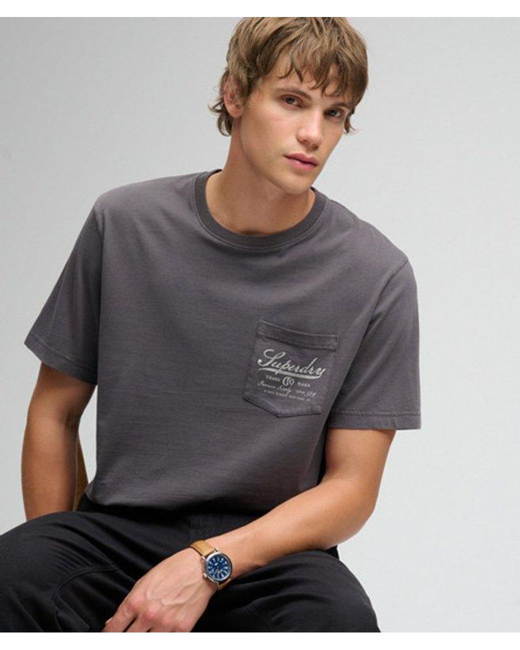 Superdry Gray Trade Loose T-Shirt for men