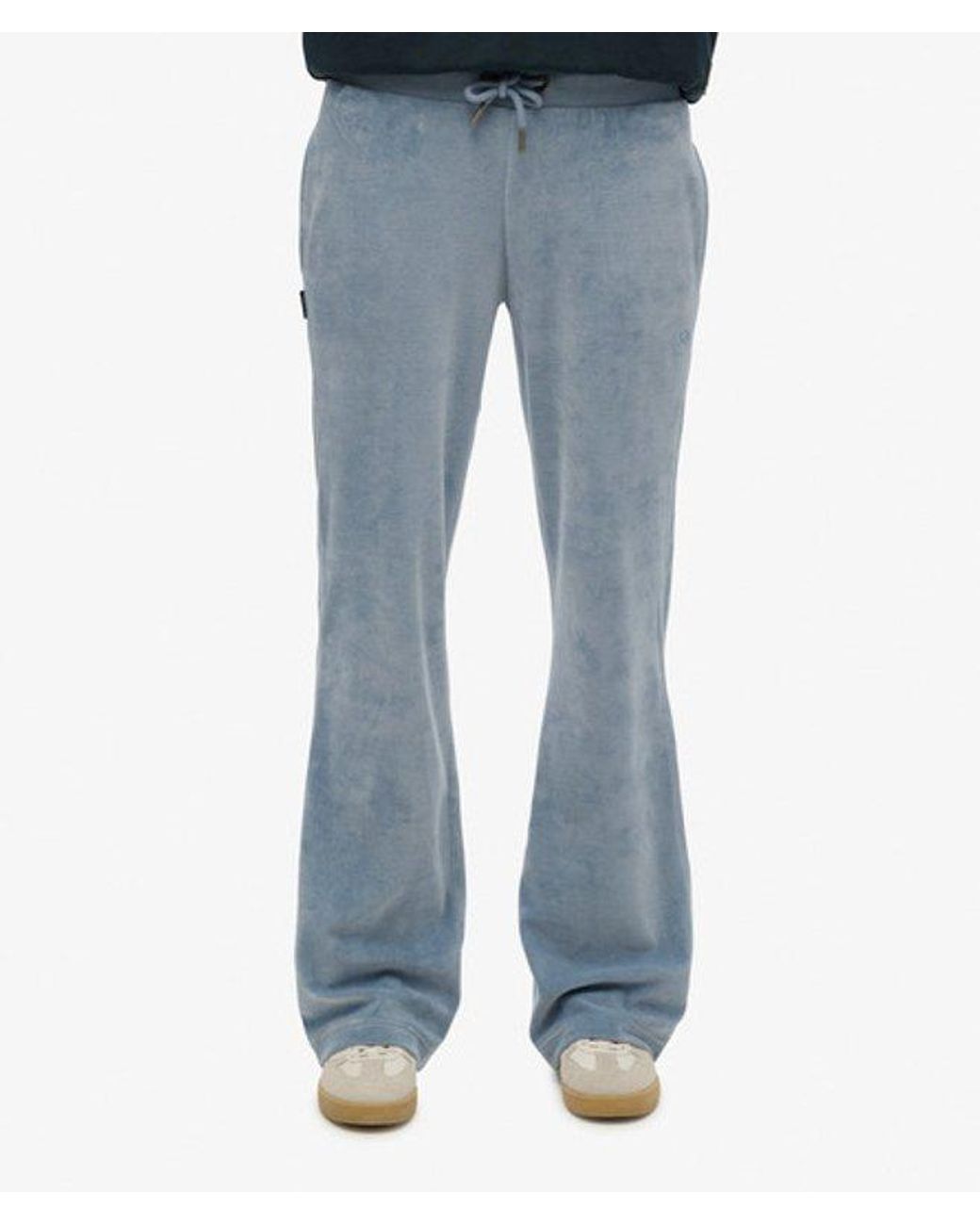 Superdry Blue Velour Wide Leg Joggers