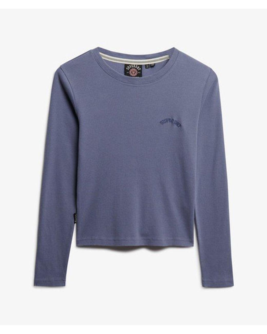 Superdry Blue & Co Athletic Essentials Logo Garment Dyed Ribbed Top