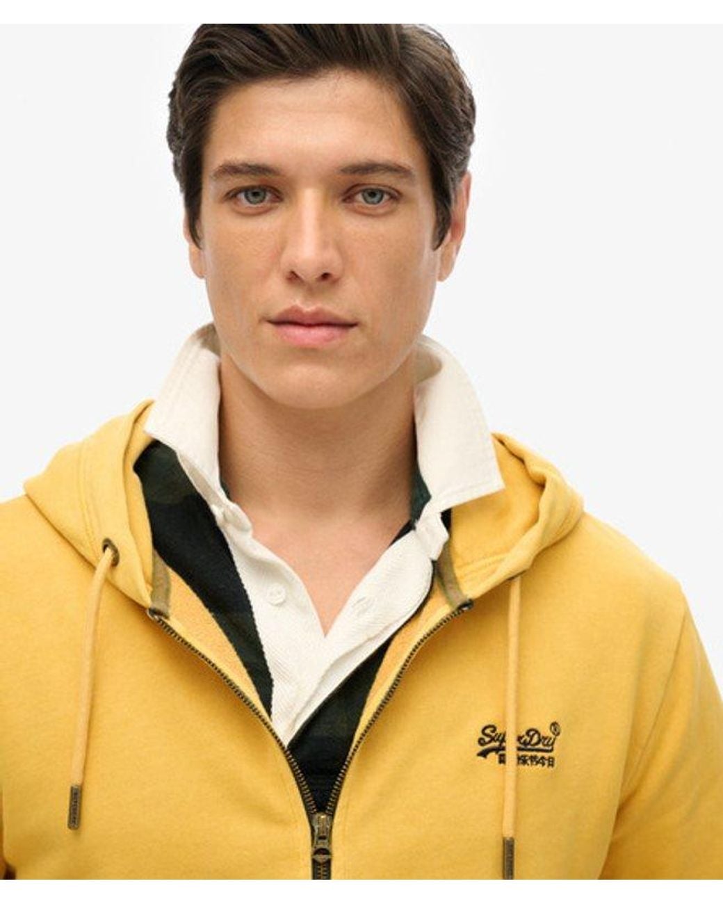 Superdry Essential Logo Washed Hoodie Met Rits Grootte: Xxxl in het Metallic voor heren