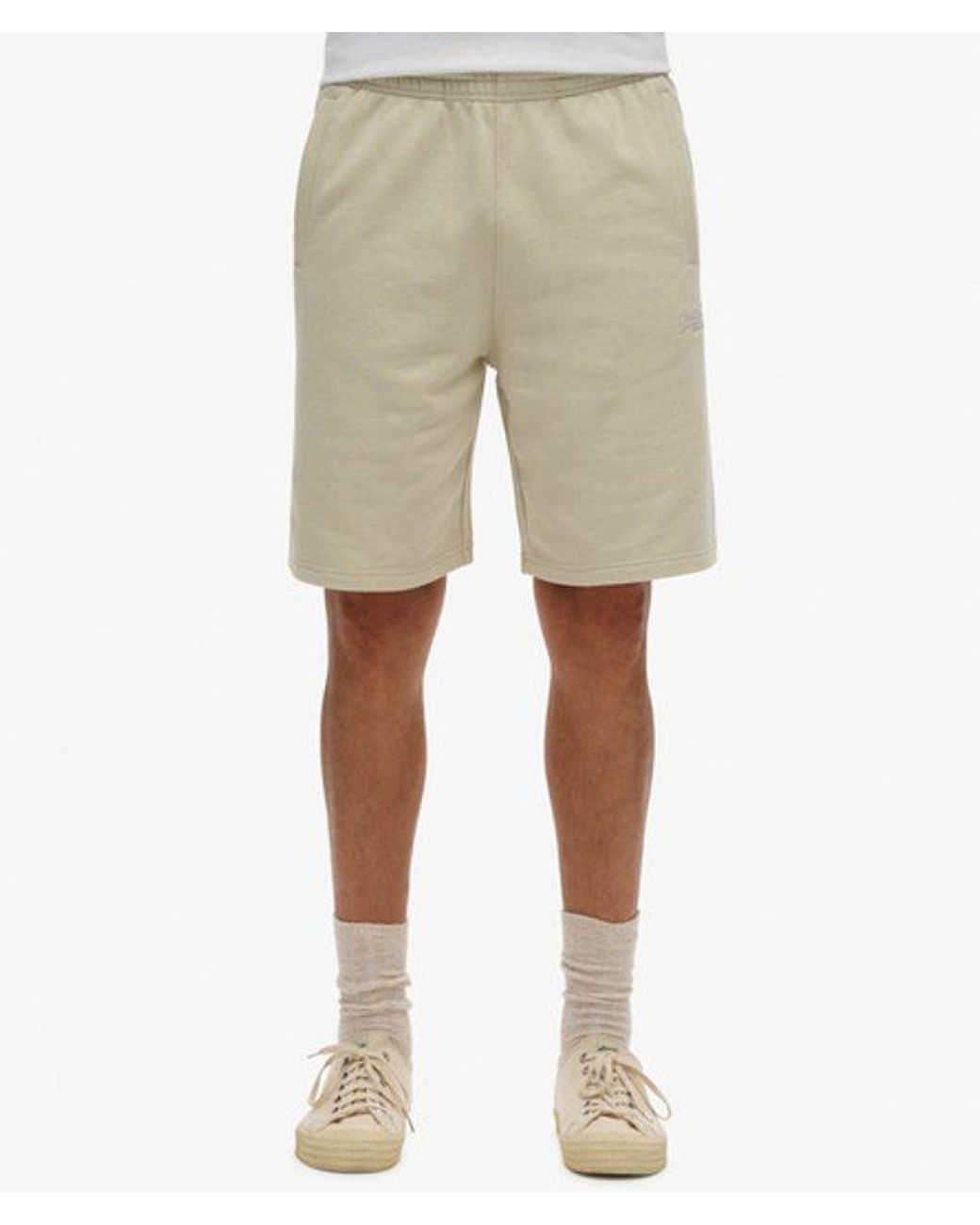 Superdry Essential Logo Jersey Shorts in het Natural voor heren