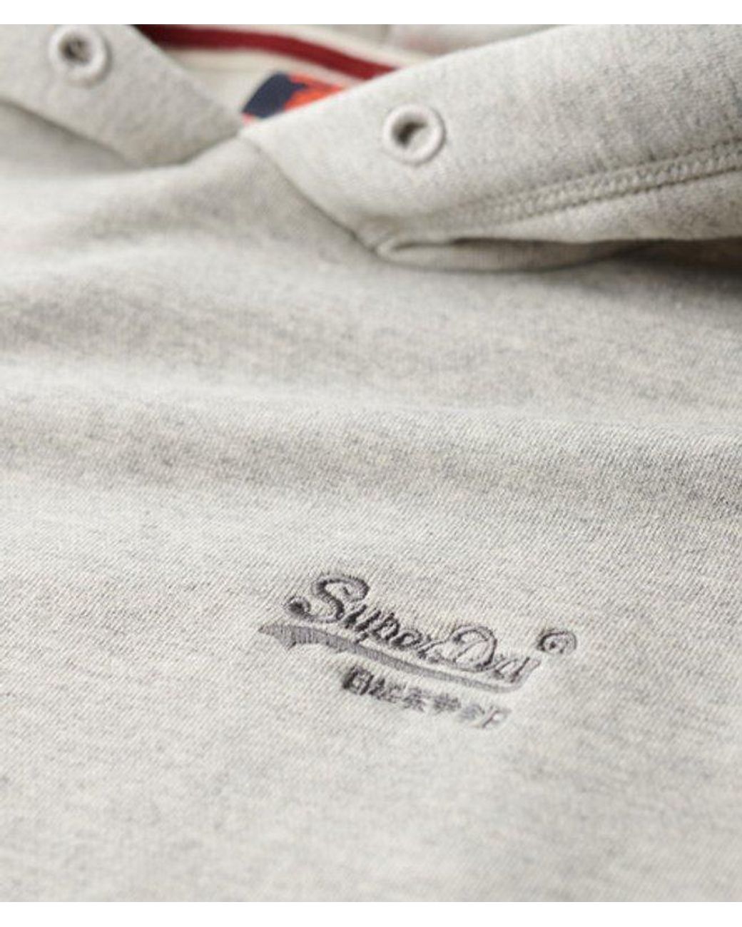 Superdry Essential Hoodie Met Logo En Halfgeborstelde Voering in het Gray voor heren