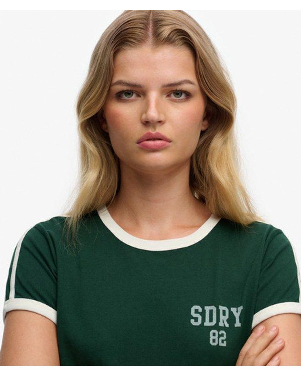 Superdry Green & Co Athletic Essentials Side Stripe T-shirt