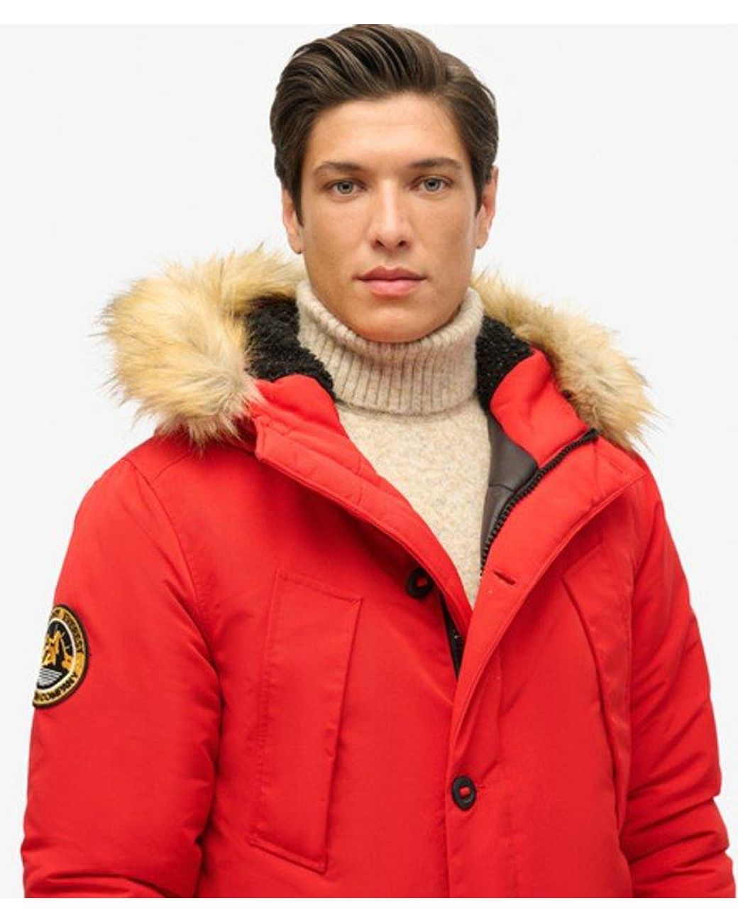 Superdry Red & Co Everest Parka Coat for men