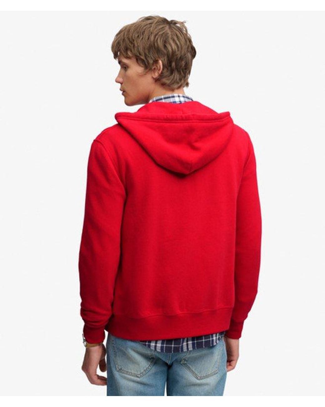 Superdry Red & Co Essential Logo Zip Hoodie for men