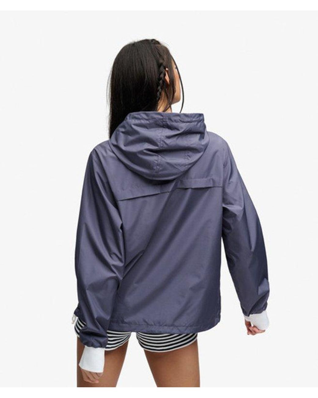 Superdry Bench Hooded Shell Zip Jas in het Blue