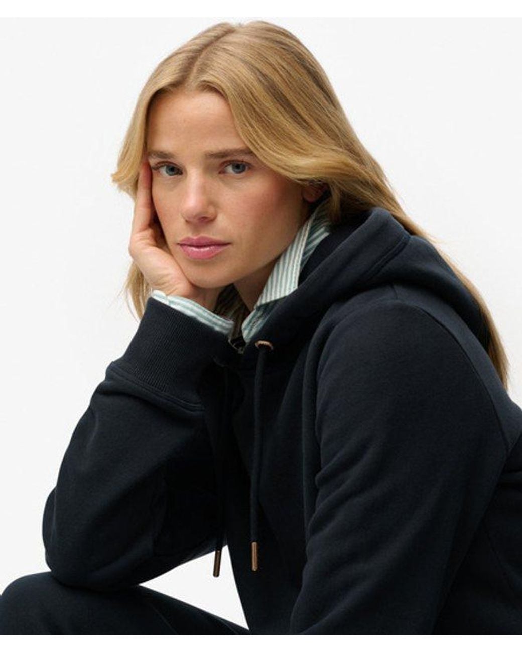 Superdry Black & Co Essential Logo Embroidered Hoodie