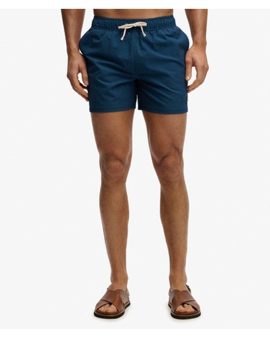Superdry Blue & Co Seer Sucker 15-inch Swim Shorts for men