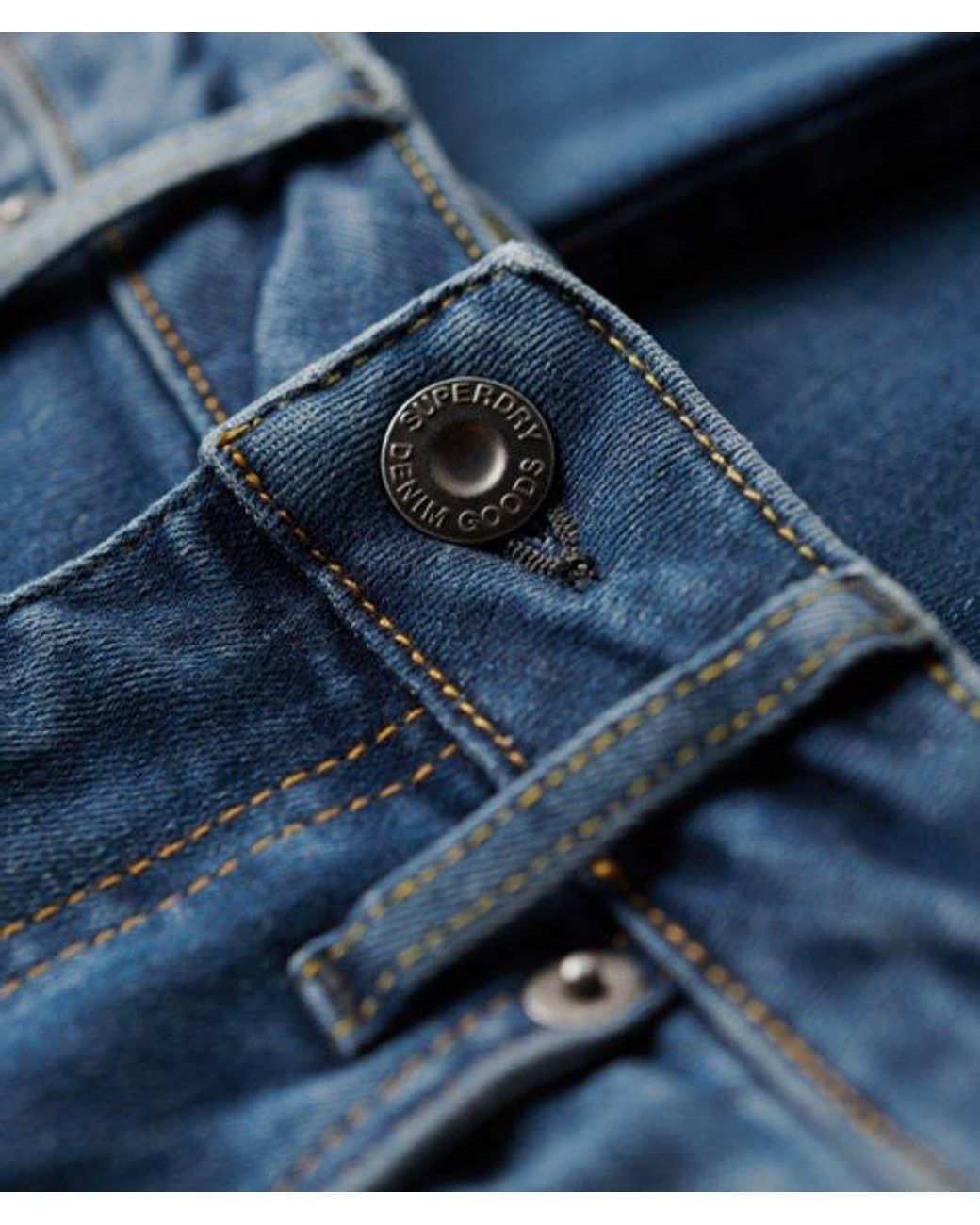 Superdry Blue Cotton High Rise Skinny Denim Jeans