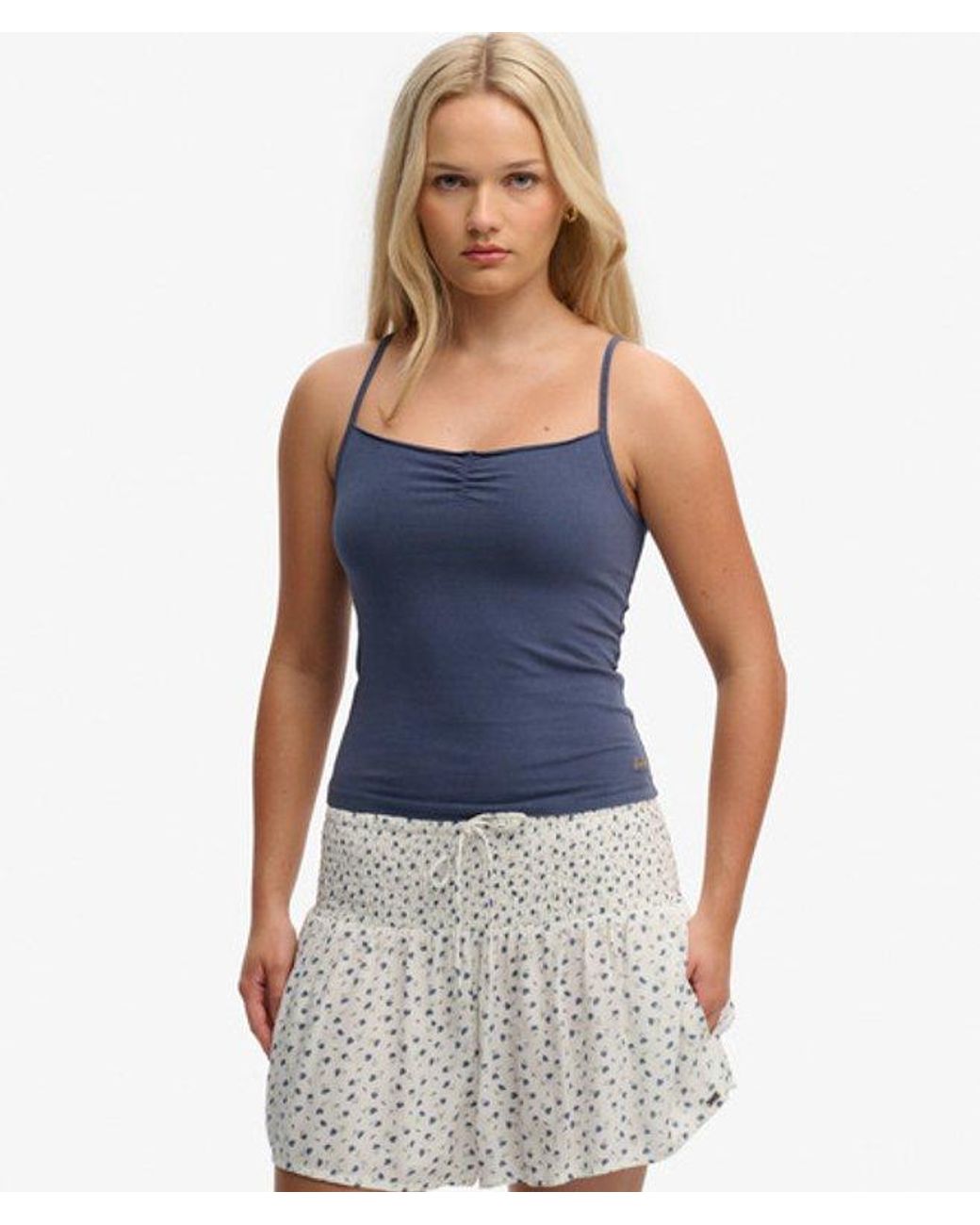 Superdry Blue & Co Athletic Essentials Gathered Cami Top