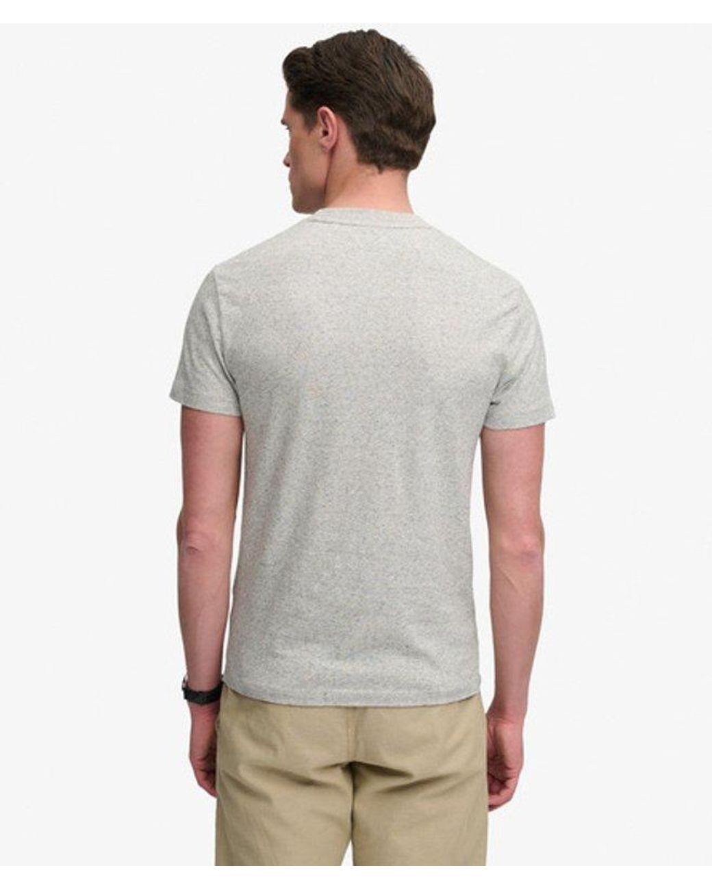 Superdry Gray & Co Essential Serif Logo Embroidered T-shirt for men