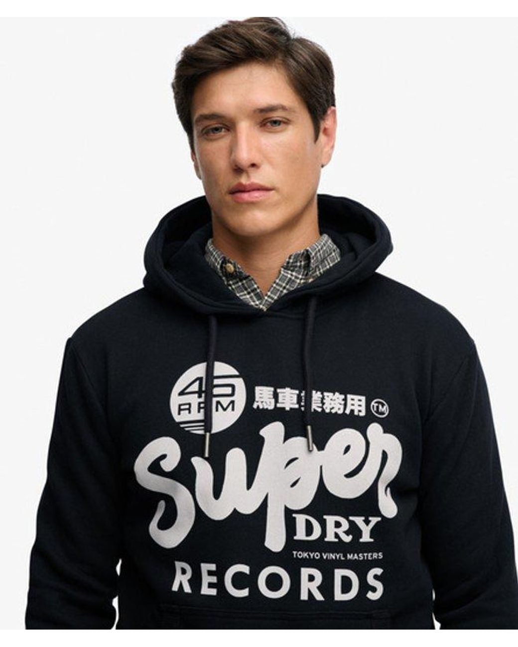Superdry Black & Co Records Hoodie for men