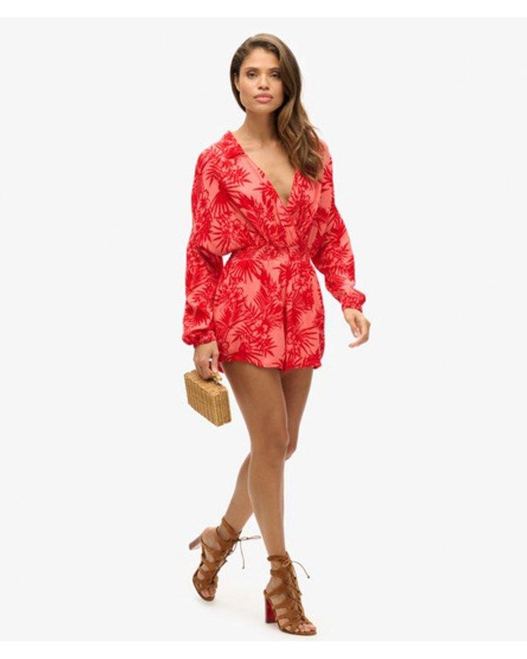 Superdry Red & Co Vintage Beach Playsuit
