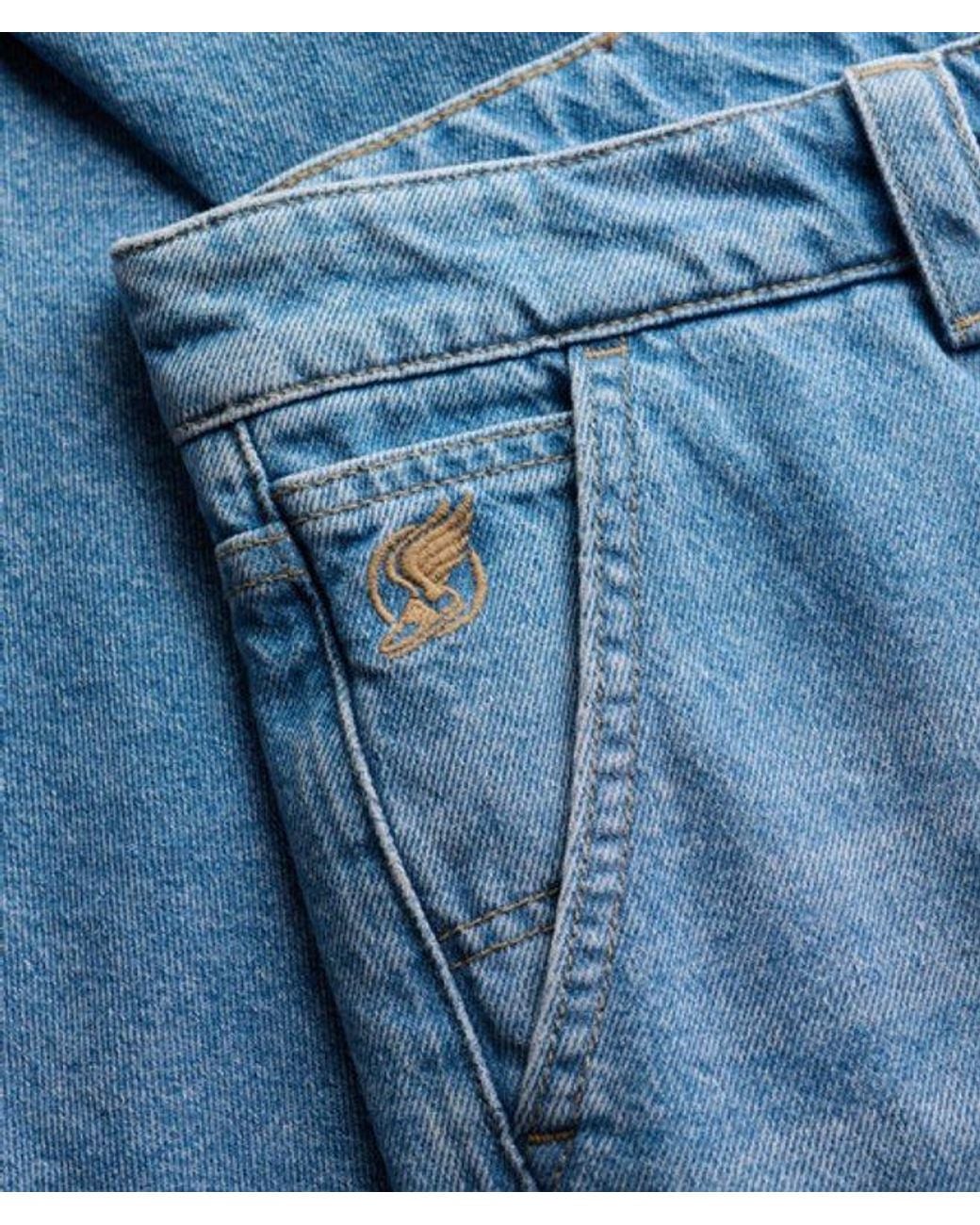 Superdry Blue & Co Oversized Rigid Washed Jeans for men