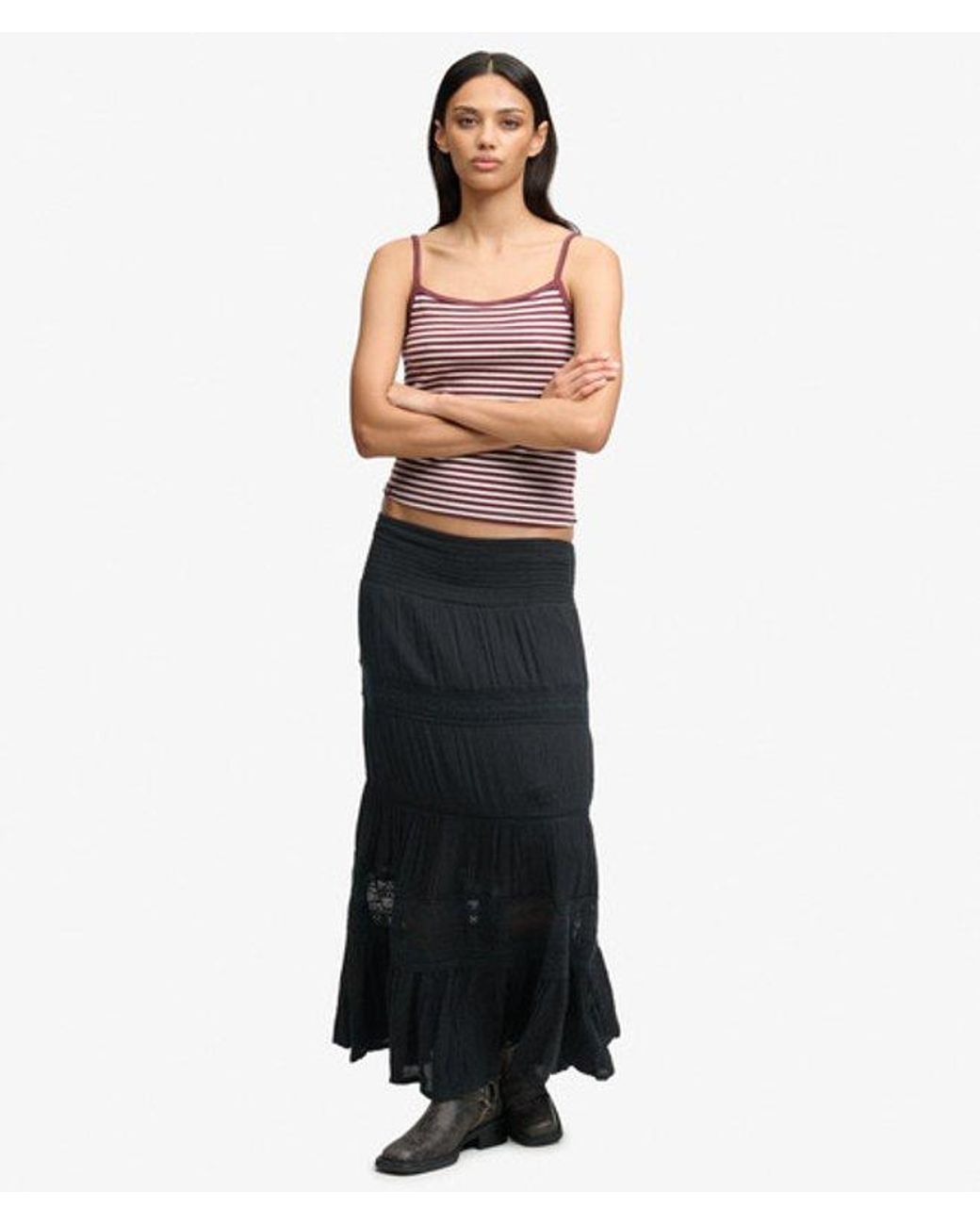 Superdry Black & Co Ibiza Maxi Skirt