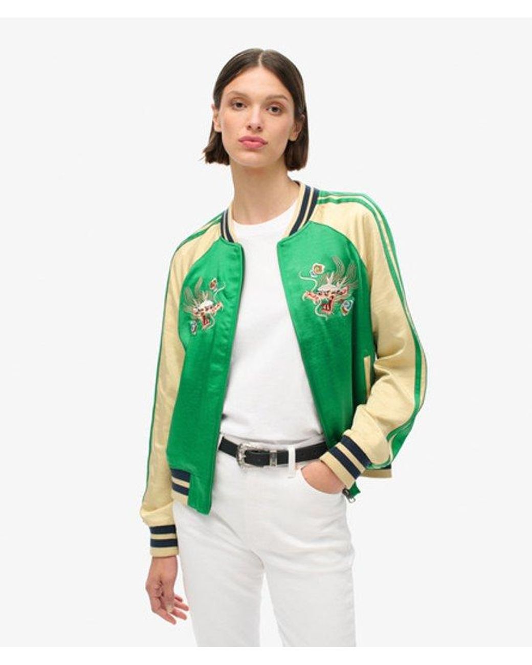 Superdry Green & Co Sukajan Embroidered Bomber Jacket