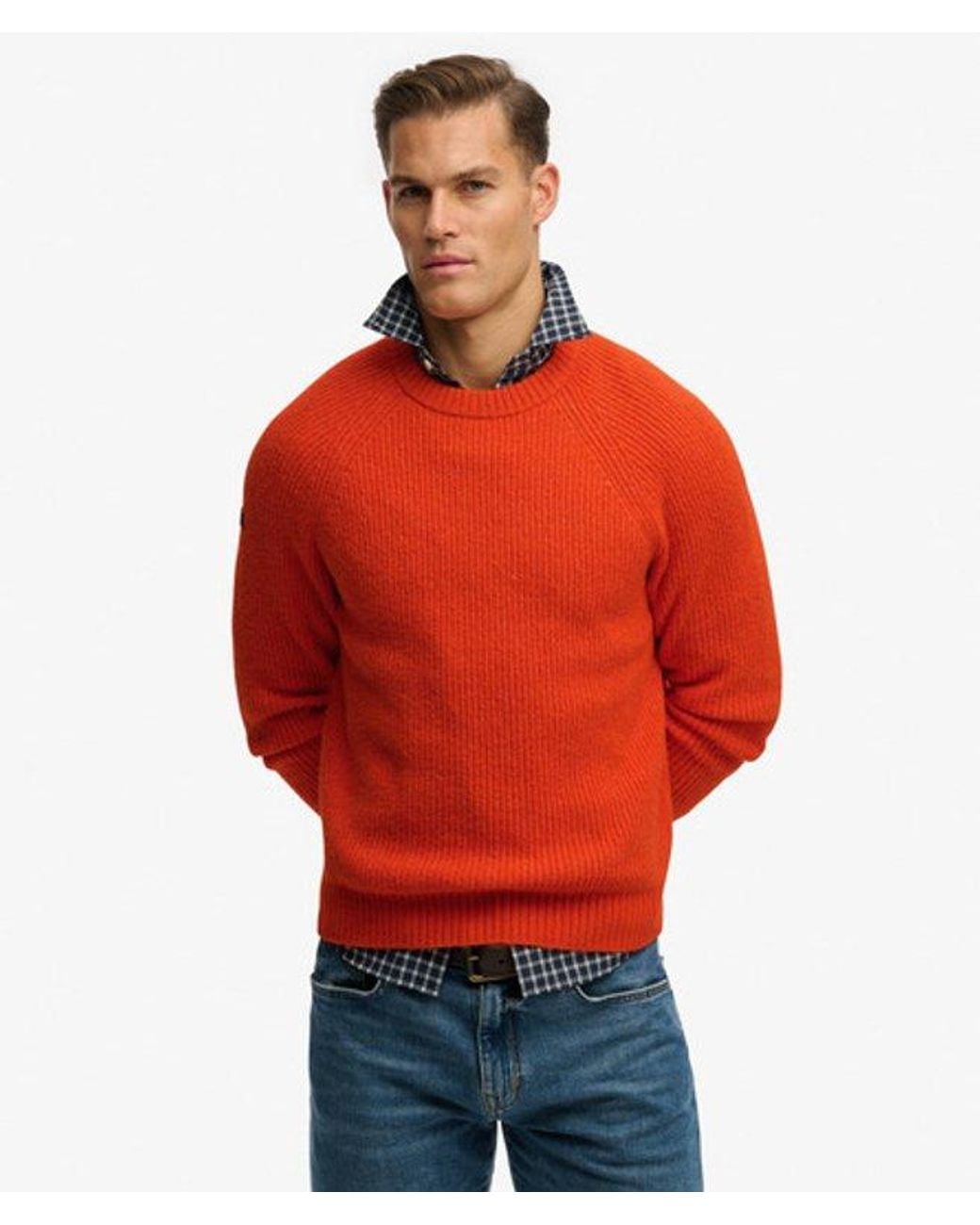 Superdry Red & Co Chunky Raglan Jumper for men