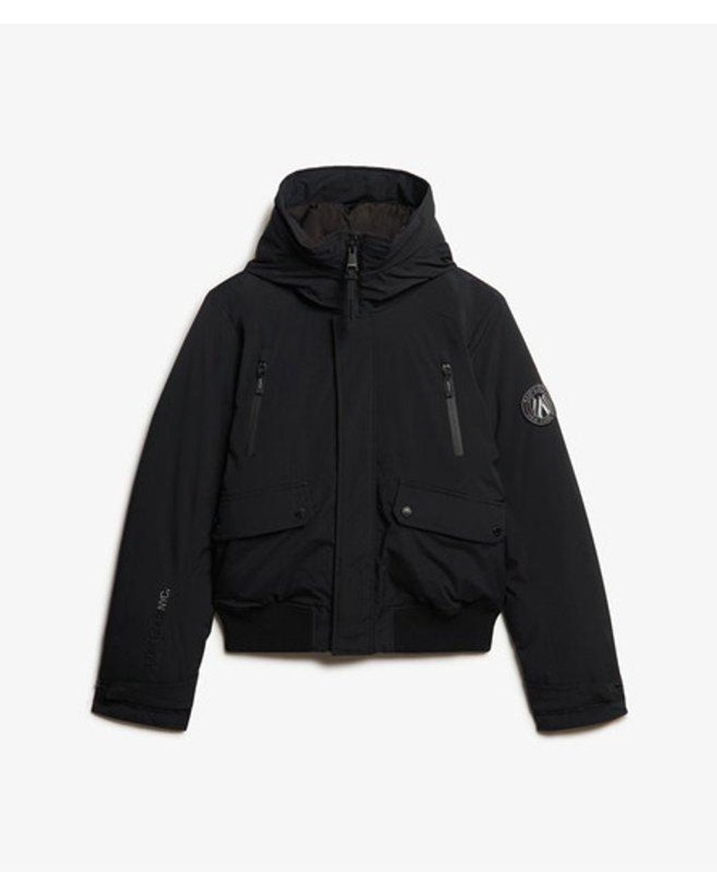 Superdry Black & Co Classic Logo Badge City Padded Bomber Jacket