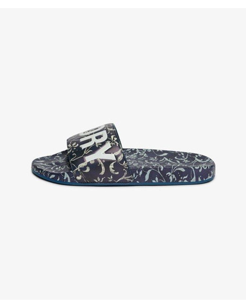 Superdry Blue & Co All Over Printed Pool Sliders