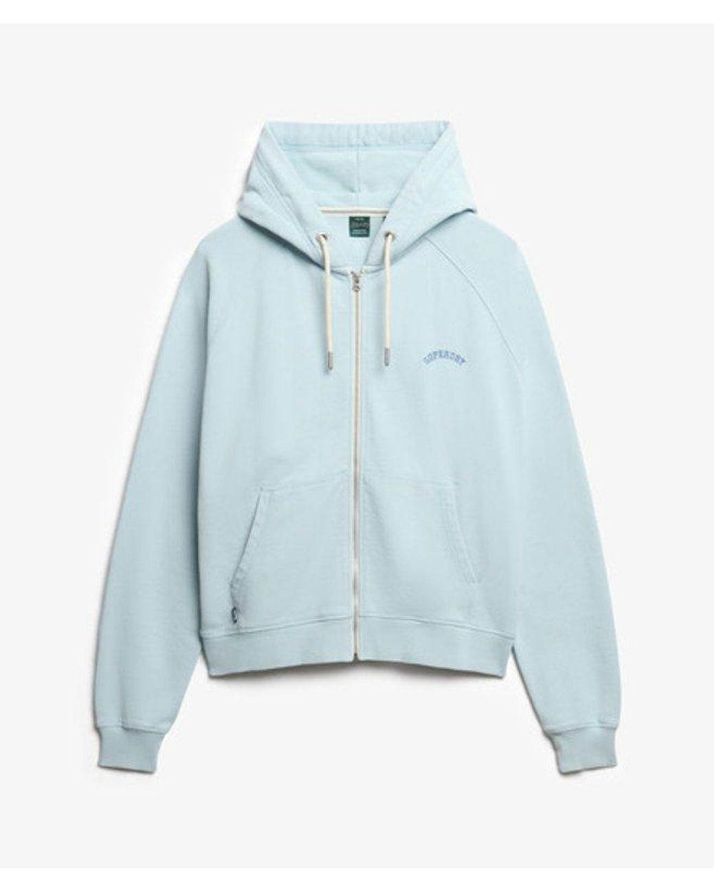 Superdry Blue Essential Logo Oversized Raglan Zip Hoodie
