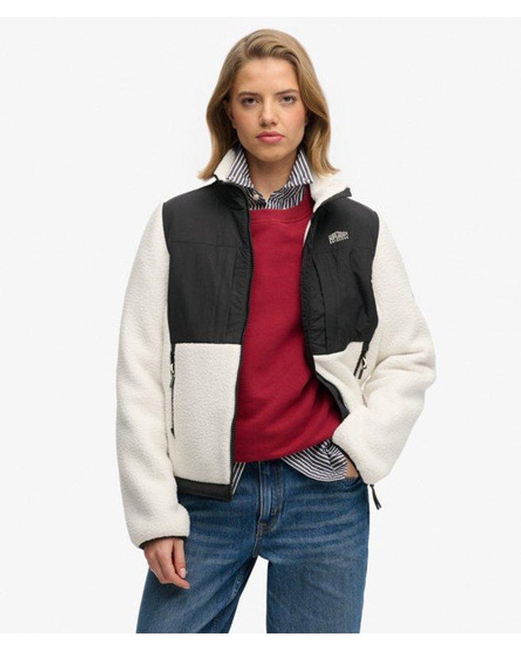 Superdry Black & Co Polar Fleece Hybrid Trekker Jacket