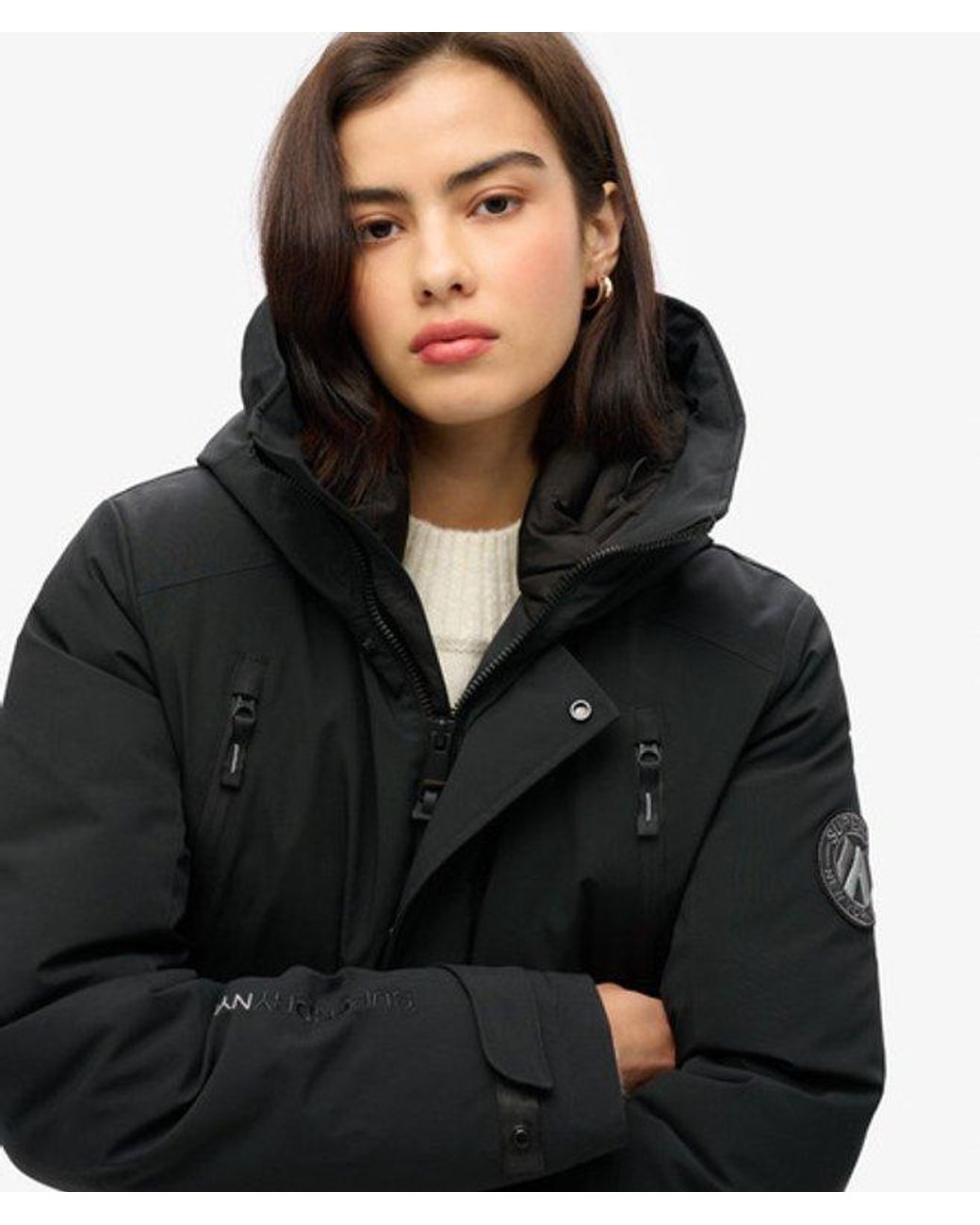 Superdry Black & Co Classic Logo Badge City Padded Bomber Jacket