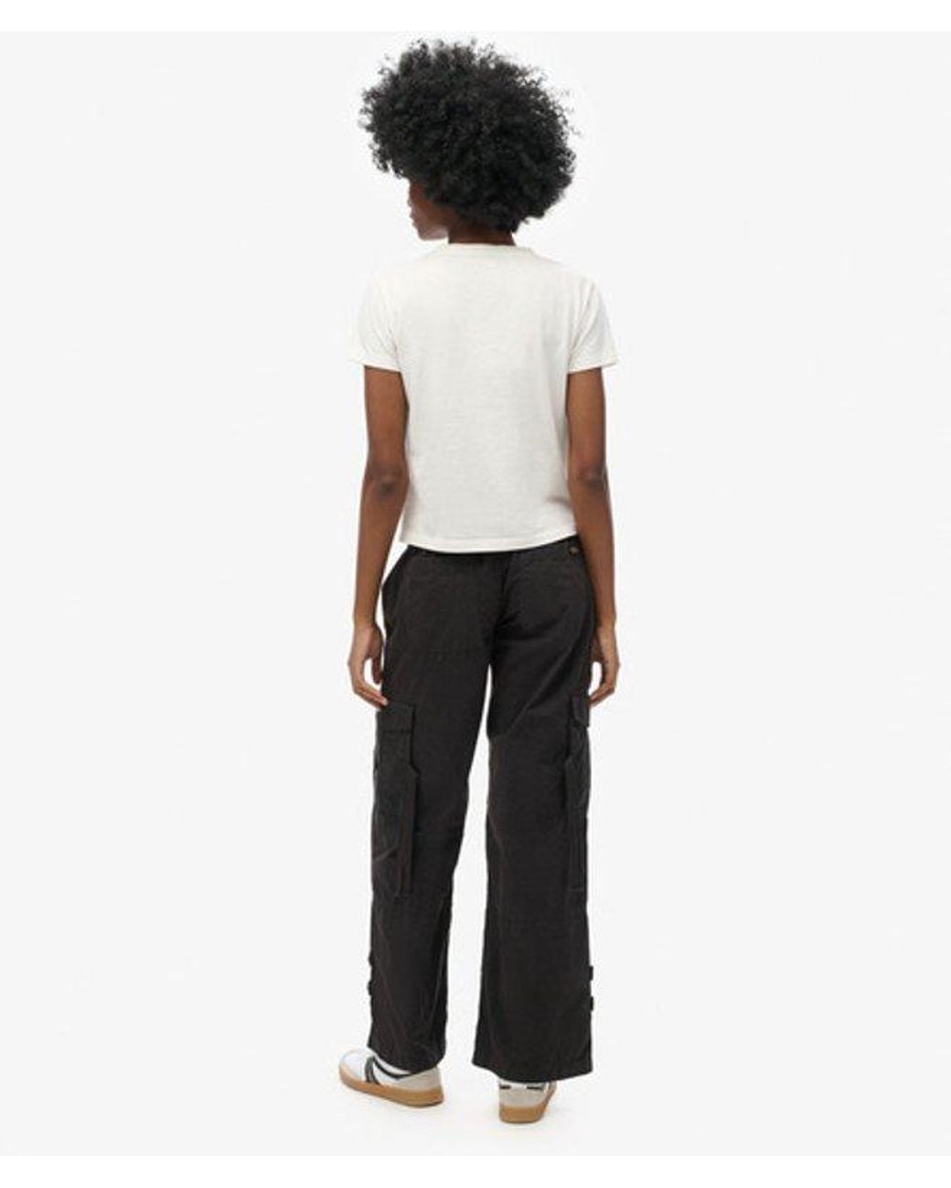 Superdry Black Low Rise Wide Leg Cargo Pants