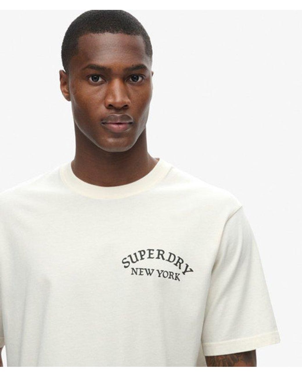 Superdry Natural & Co Tattoo Back Graphic Loose T-shirt for men
